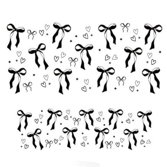 B&W Bows & Hearts Decal