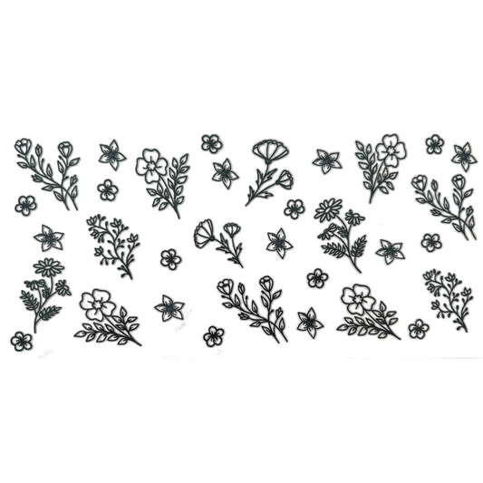 Mixed Floral Decal (Black)