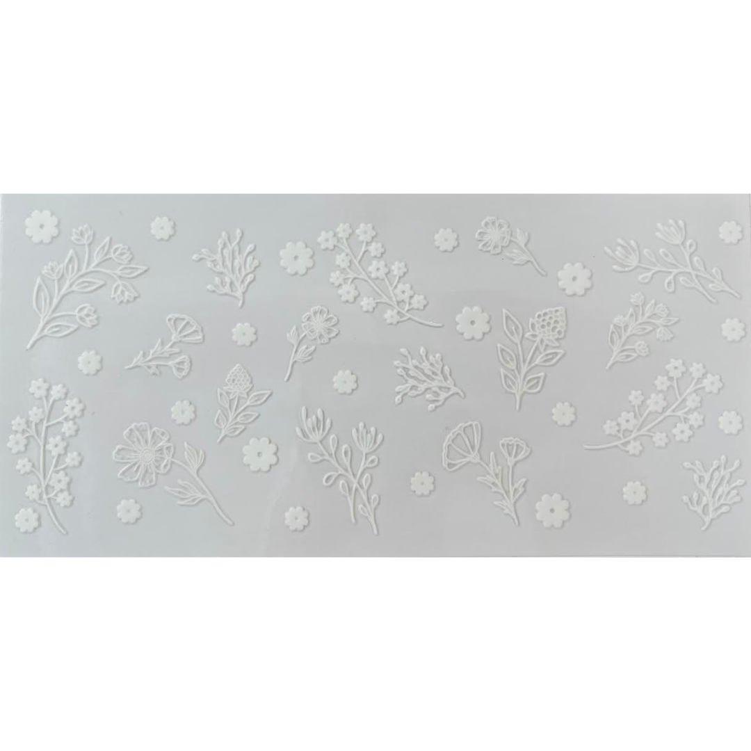 Mixed Floral Decal (White)