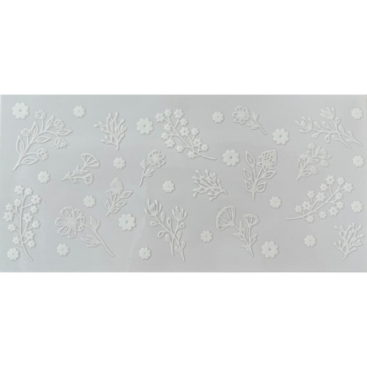 Mixed Floral Decal (White)