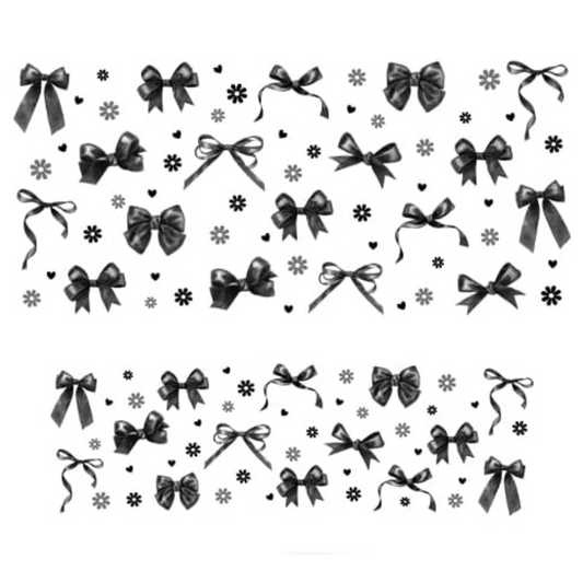 B&W Watercolor Bows Decal